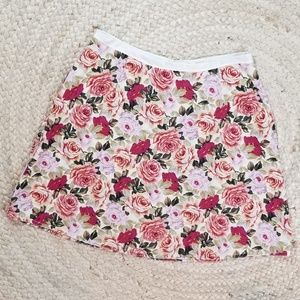 VTG 90s Liz Claiborne Floral Linen Skirt
